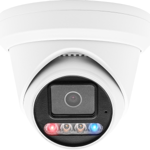 IP-2384E28 : (8MP Color Night-Vision Outdoor/Indoor Active Deterrence Turret IP Camera, 2-way Audio – White)