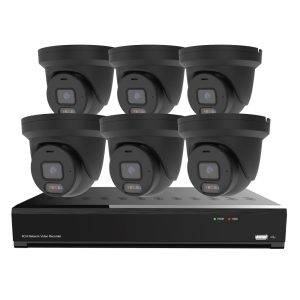 PA-83862B (CTVISION 4K 8ch A.I. NVR + 6 x 8MP A.I. Active Deterrence Color Night-Vision Turret Camera + 2TB HDD - Black)