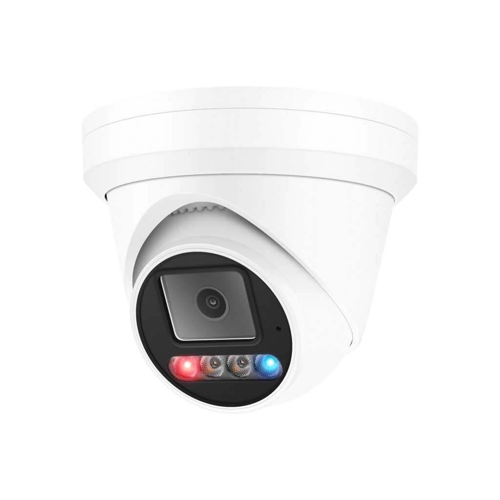 IP-2364E28 : (6MP Color Night-Vision Outdoor/Indoor Active Deterrence Turret IP Camera, 2-way Audio - White)