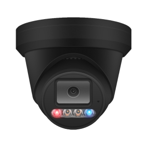 IP-2384E28B : (8MP Color Night-Vision Outdoor/Indoor Active Deterrence Turret IP Camera, 2-way Audio – Black)