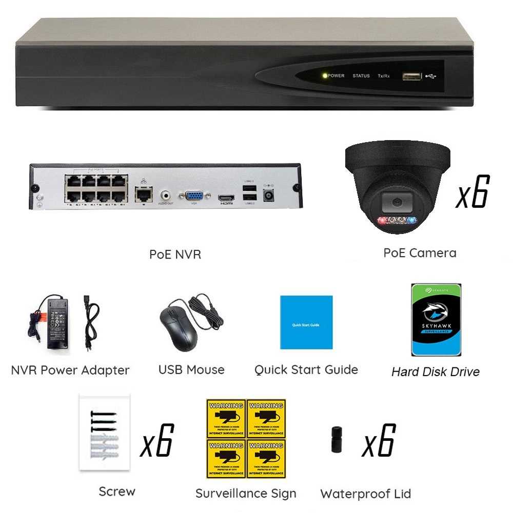 PK-63B862DL : Dual-Light Active Spotlight AI Kit (Hikvision OEM 8 Channel PoE 4K NVR+6MP Turret Full-Color Camera x 6+2TB HDD) - Image 2