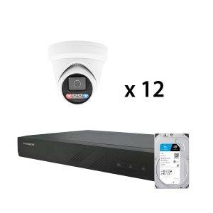 PU-8316124 : Dual-Light Active Spotlight AI Kit (CTvision 16 Channel PoE 4K NVR+8MP Turret Full-Color Camera x 12+4TB HDD)