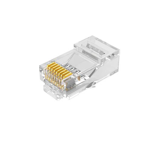 RJ-45U06 (RJ45 Plugs for CAT.5e / CAT.6 -100 Pack) Gold plating on pins
