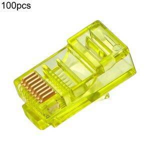RJ-45U06PT (RJ45 8P8C Pass-Through Ethernet Connector Plug Gold Plated -100 Pack)