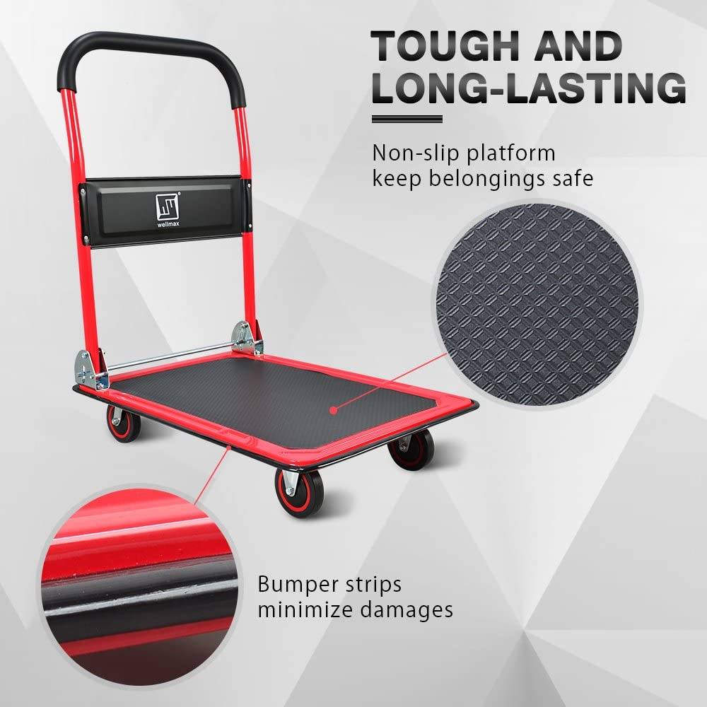 Platform Dolly 330Lbs/150Kg Red - Image 4
